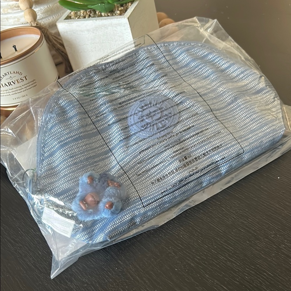 Kipling Sky Blue and Gray Striped NWT.